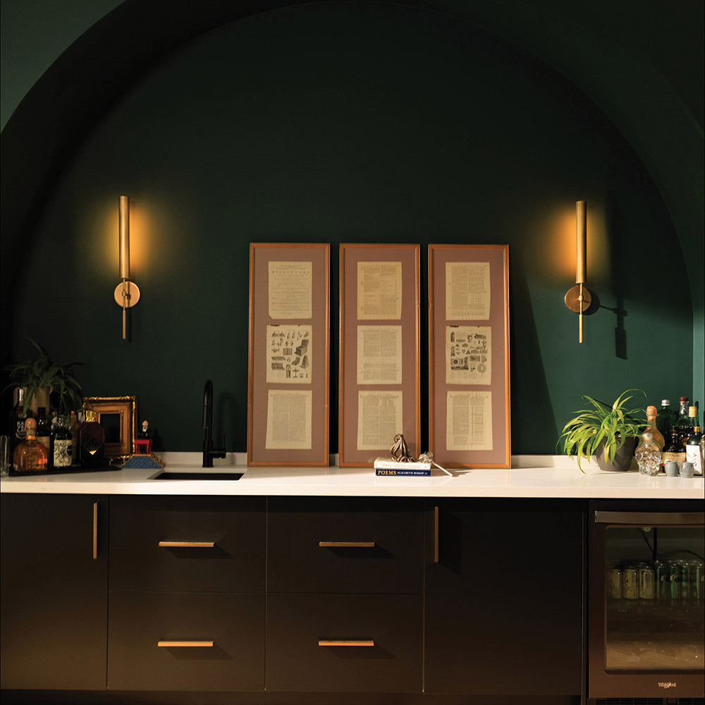 Astrid LED Bath Vanity Wall Light in bathroom.