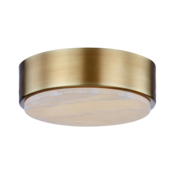 Blanco LED Flush Mount Ceiling Light in Vintage Brass.