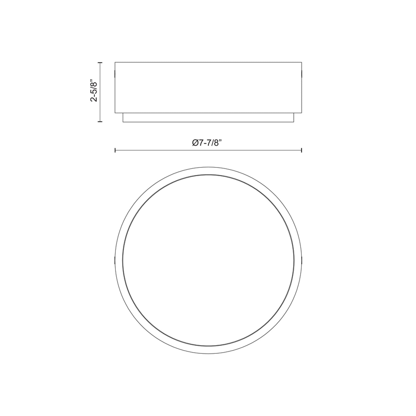 Blanco LED Flush Mount Ceiling Light - line drawing.