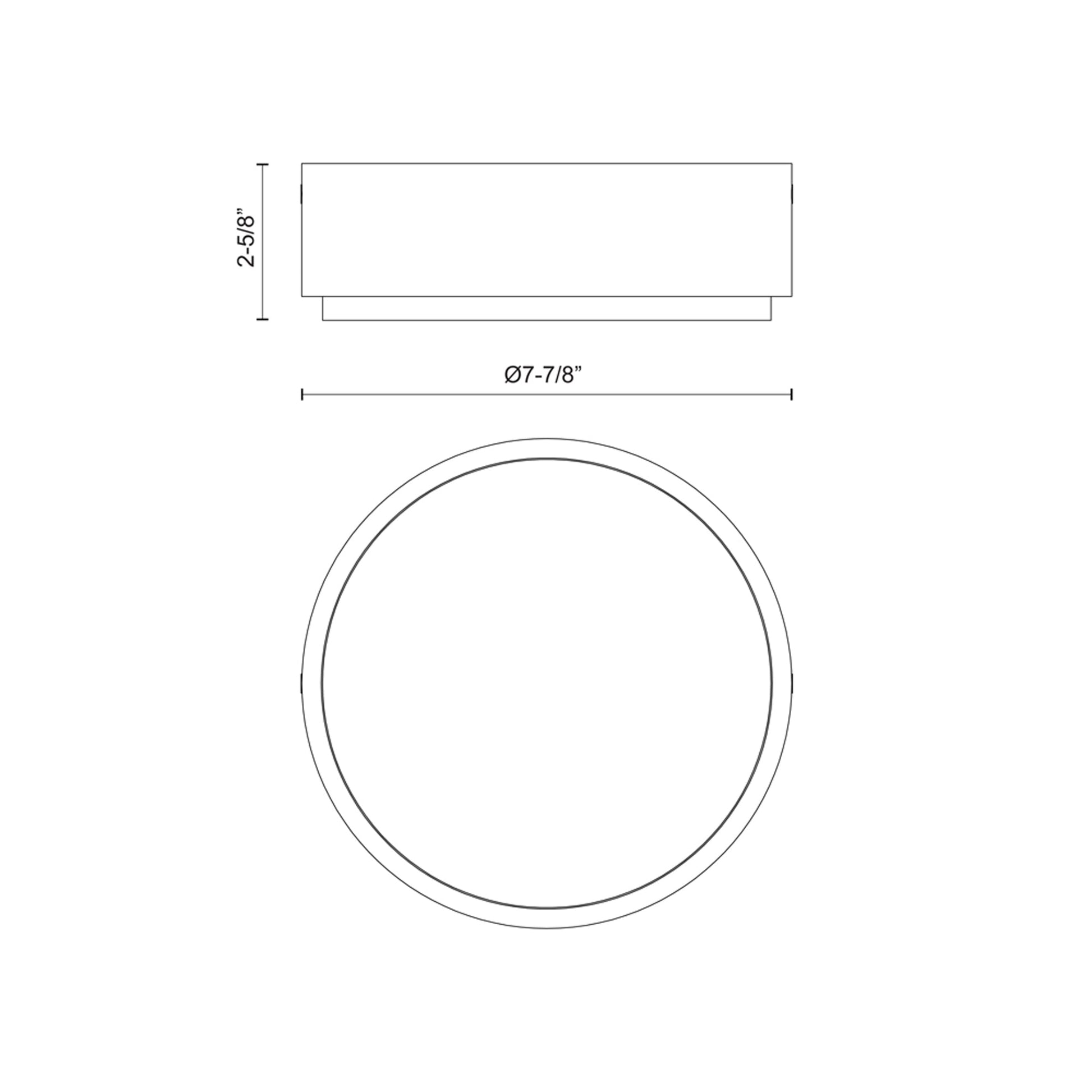 Blanco LED Flush Mount Ceiling Light - line drawing.