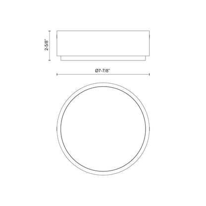 Blanco LED Flush Mount Ceiling Light - line drawing.