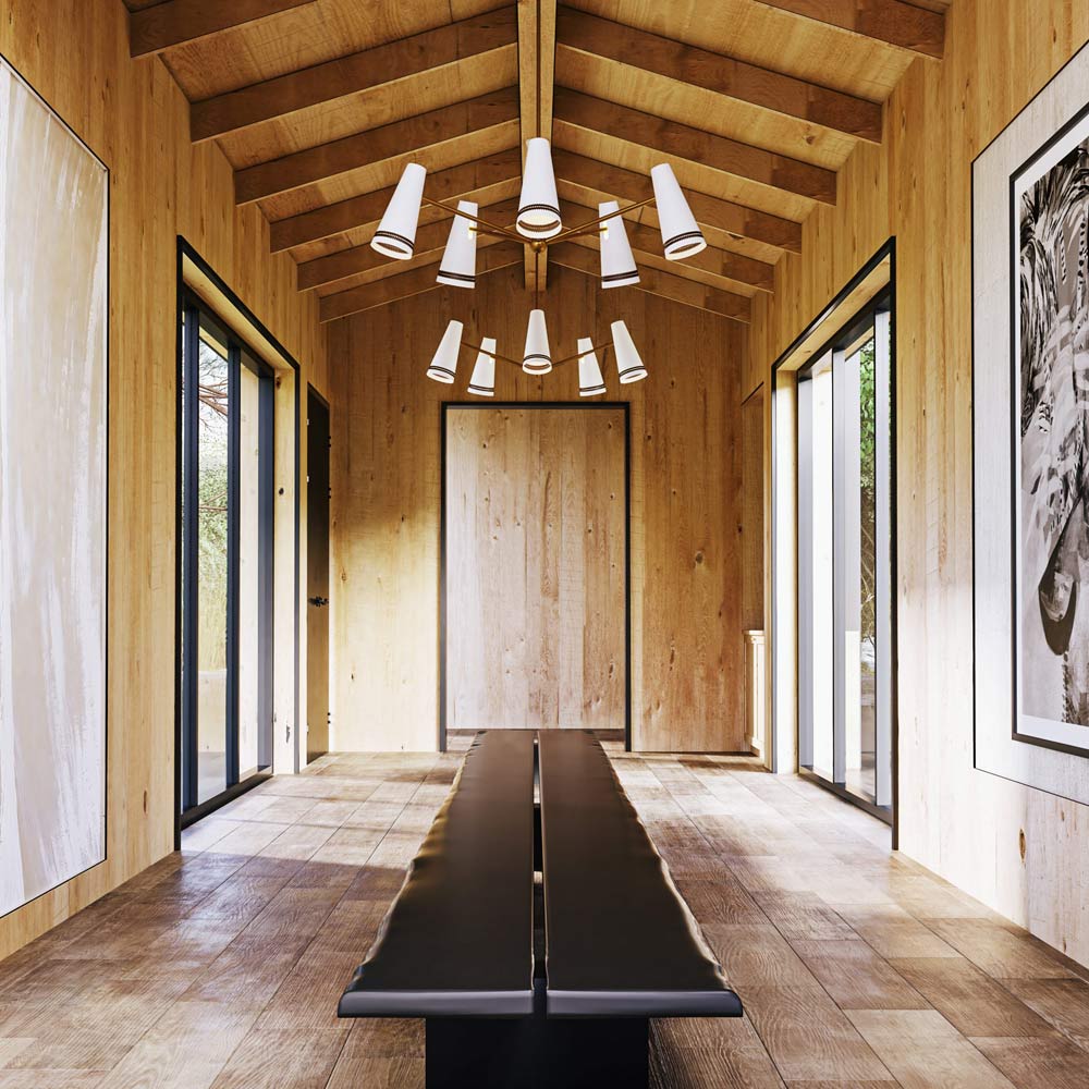 Brickell Chandelier in living room.