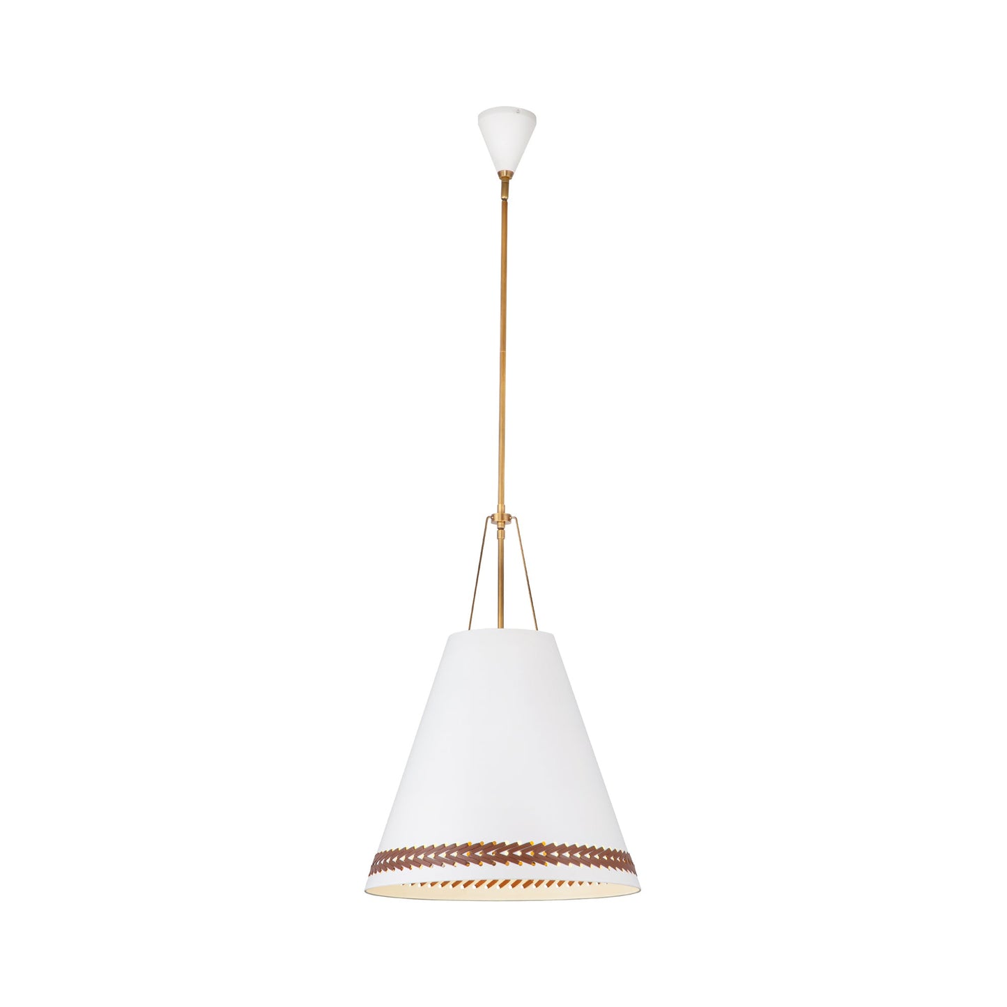 Brickell Pendant Light in Hazelnut Leather.