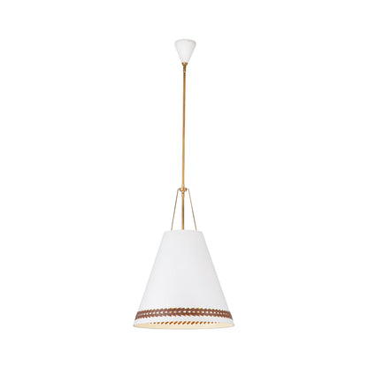 Brickell Pendant Light in Hazelnut Leather.