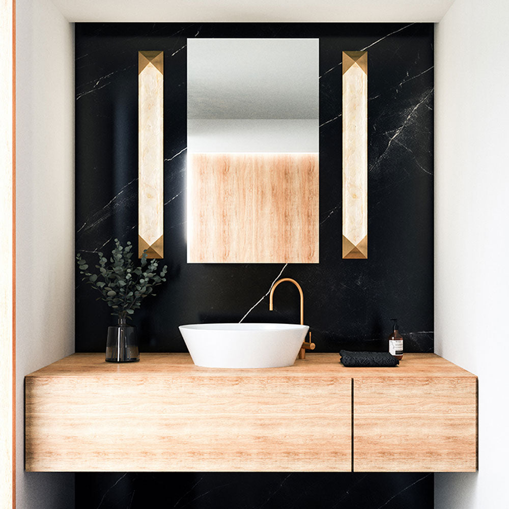 Caesar LED Vanity Wall Light in bathroom.