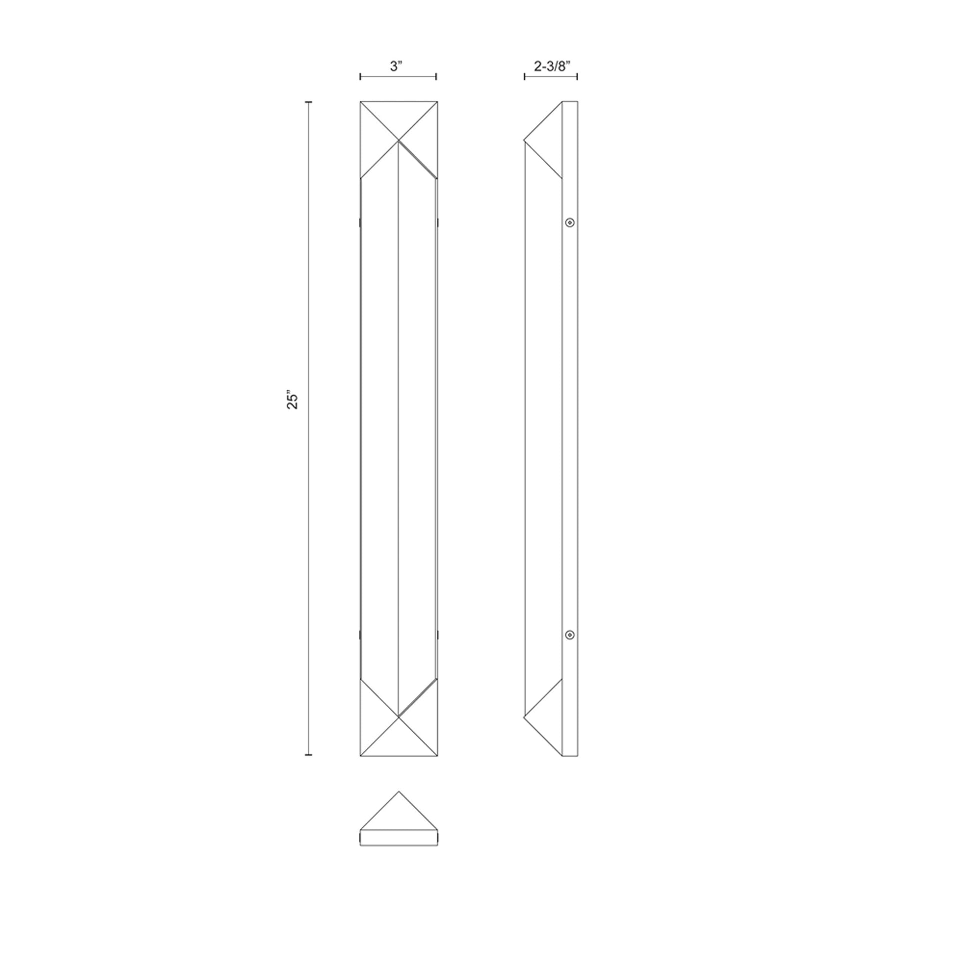 Caesar LED Vanity Wall Light - line drawing.