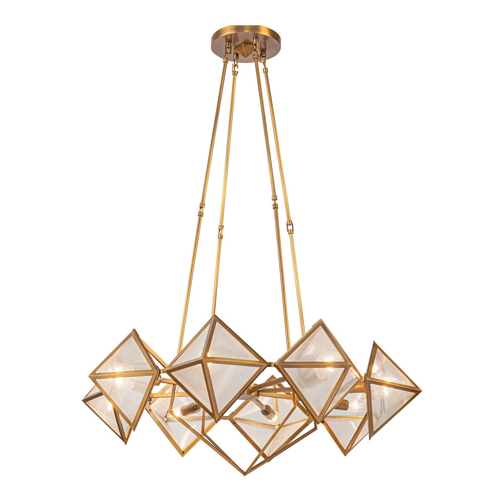 Cairo Chandelier in Vintage Brass (8-Light).