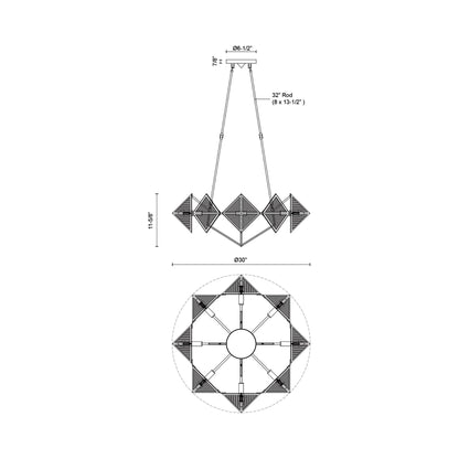 Cairo Chandelier - line drawing.