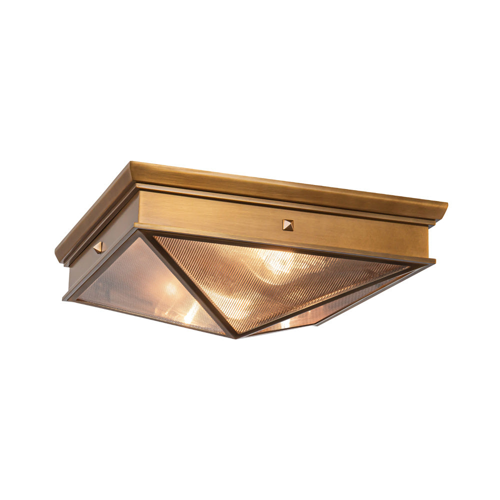 Cairo Flush Mount Ceiling Light in Vintage Brass (Small).