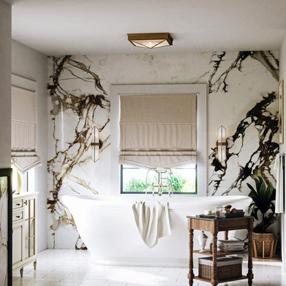 Cairo Flush Mount Ceiling Light in bathroom.