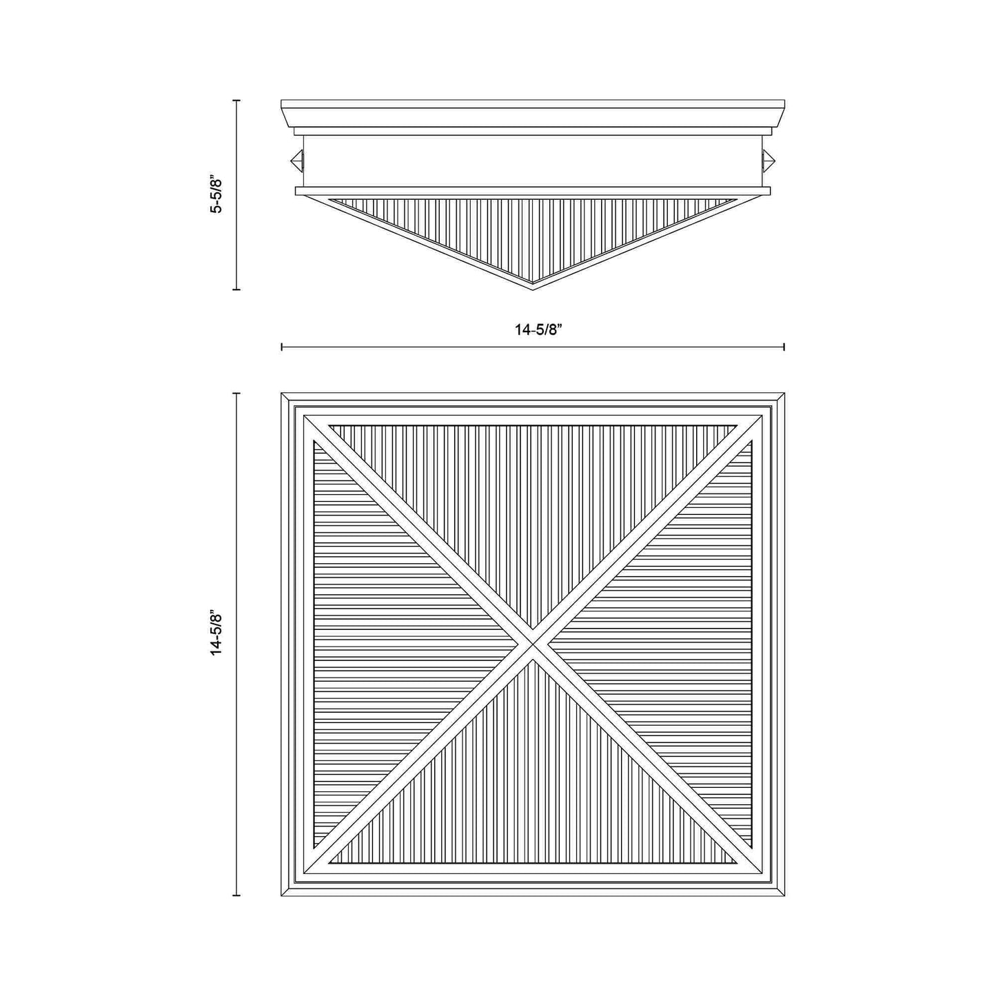 Cairo Flush Mount Ceiling Light - line drawing.