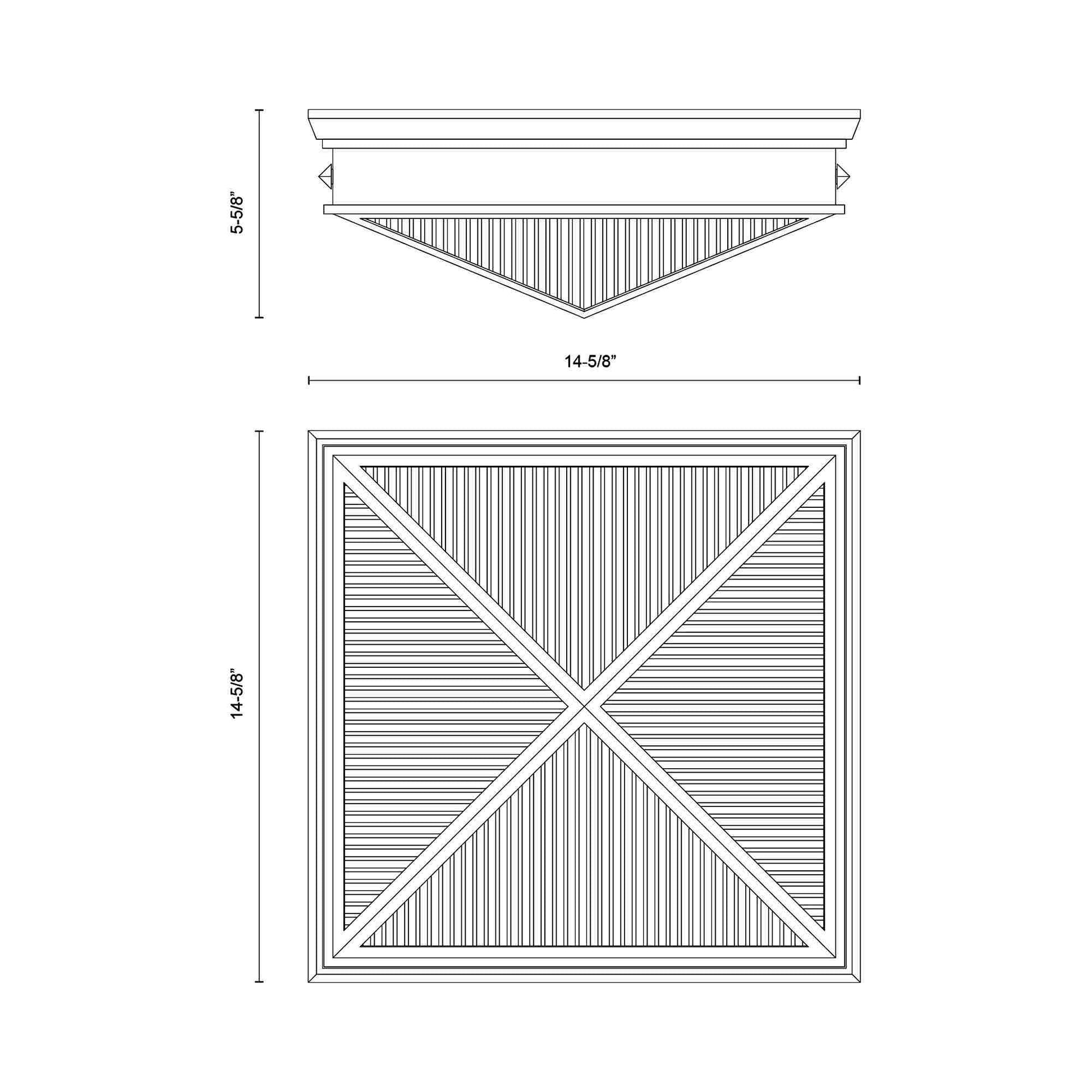 Cairo Flush Mount Ceiling Light - line drawing.