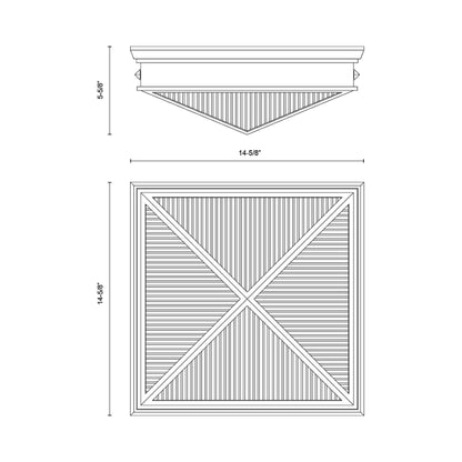 Cairo Flush Mount Ceiling Light - line drawing.