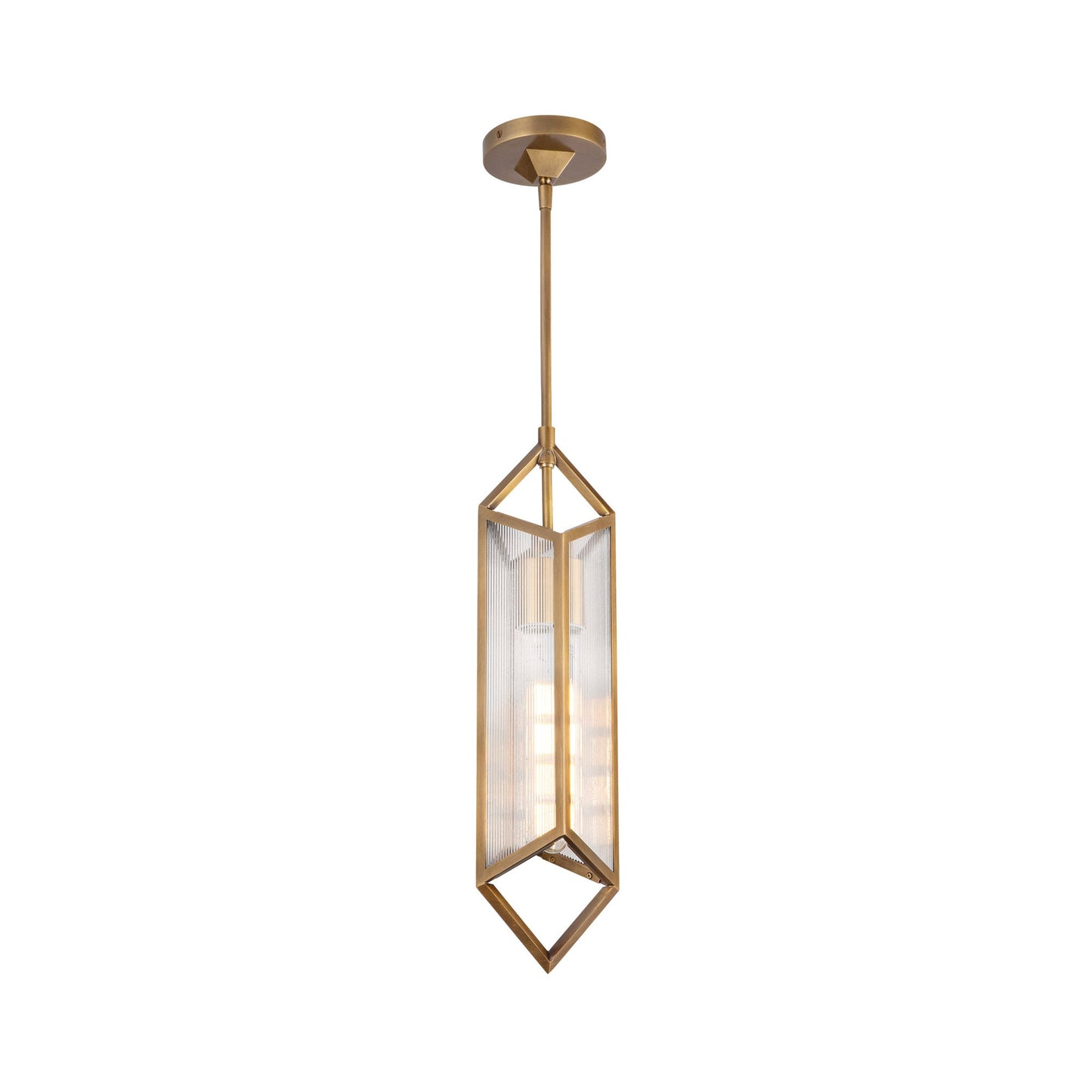 Cairo Pendant Light in Vintage Brass.
