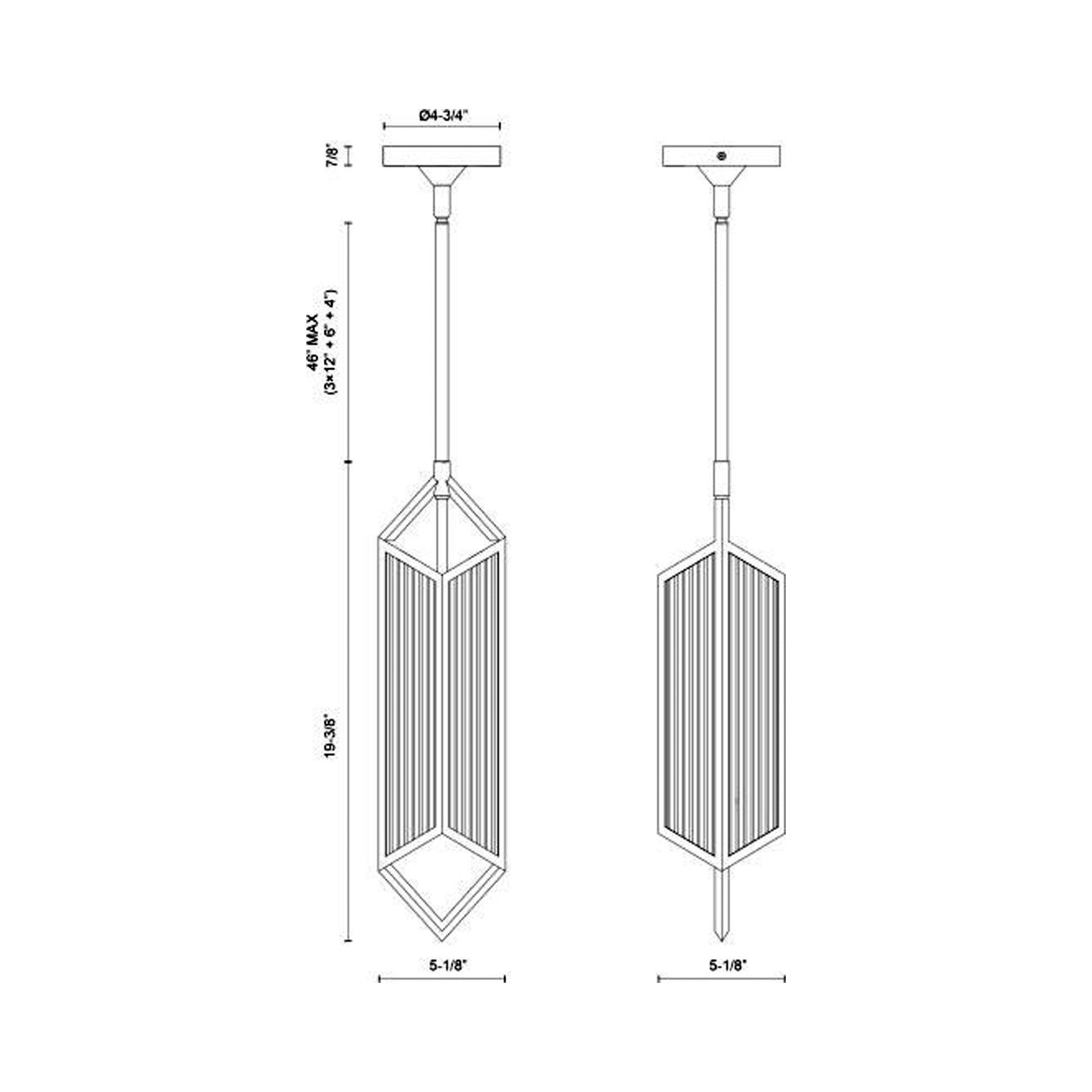 Cairo Pendant Light - line drawing.