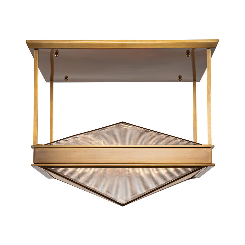 Cairo Semi Flush Mount Ceiling Light in Vintage Brass.