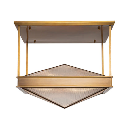 Cairo Semi Flush Mount Ceiling Light in Vintage Brass.