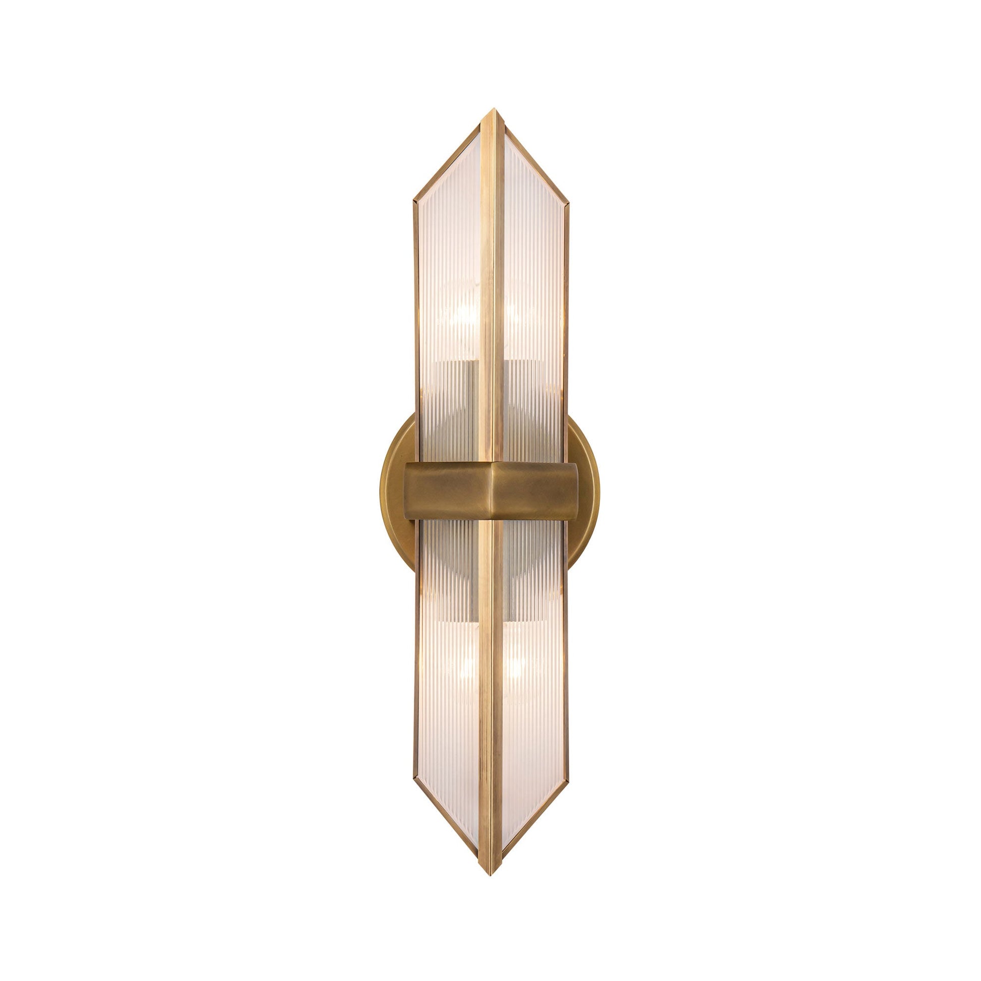 Cairo Vanity Wall Light in Vintage Brass (2-Light).