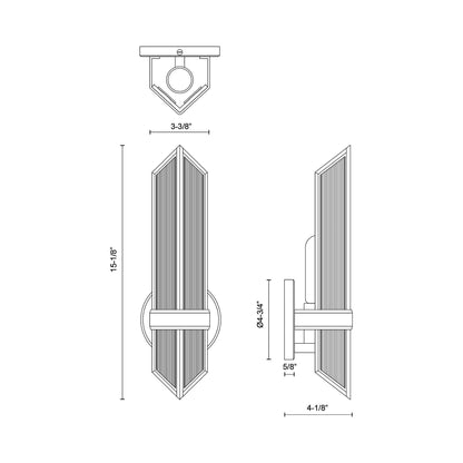 Cairo Vanity Wall Light - line drawing.