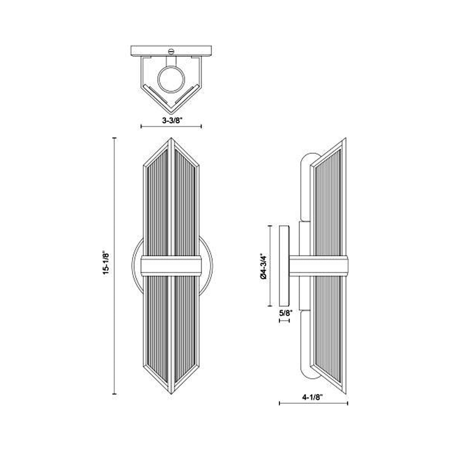 Cairo Vanity Wall Light - line drawing.