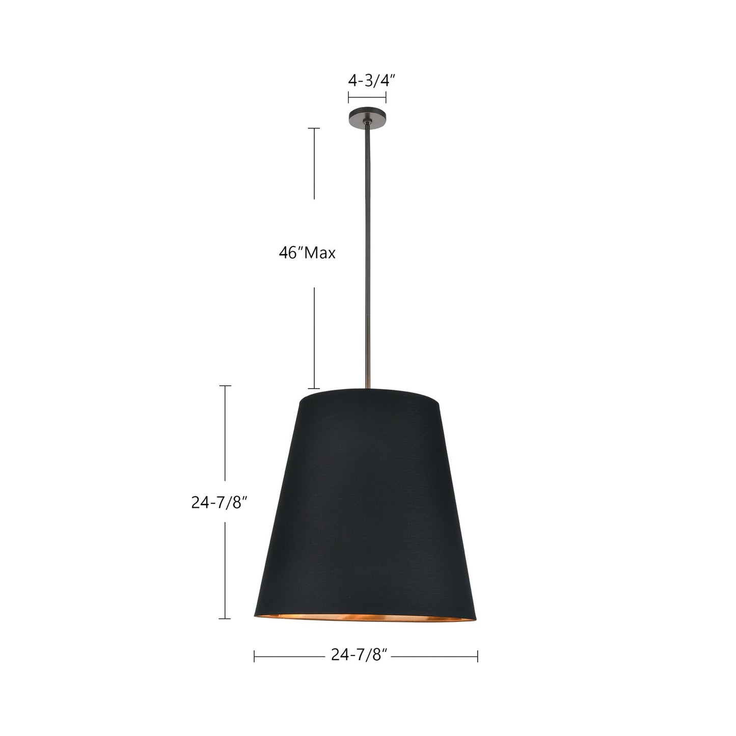 Calor Pendant Light - line drawing.