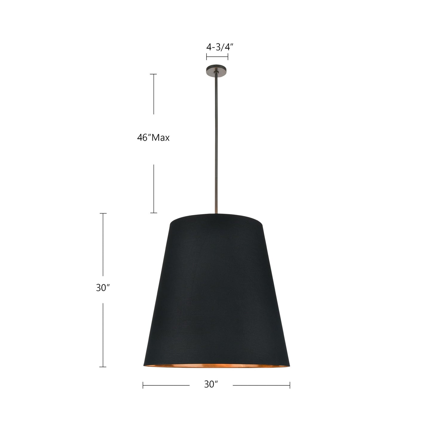 Calor Pendant Light - line drawing.