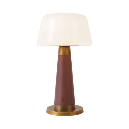 Clemence LED Table Lamp in Burgundy.
