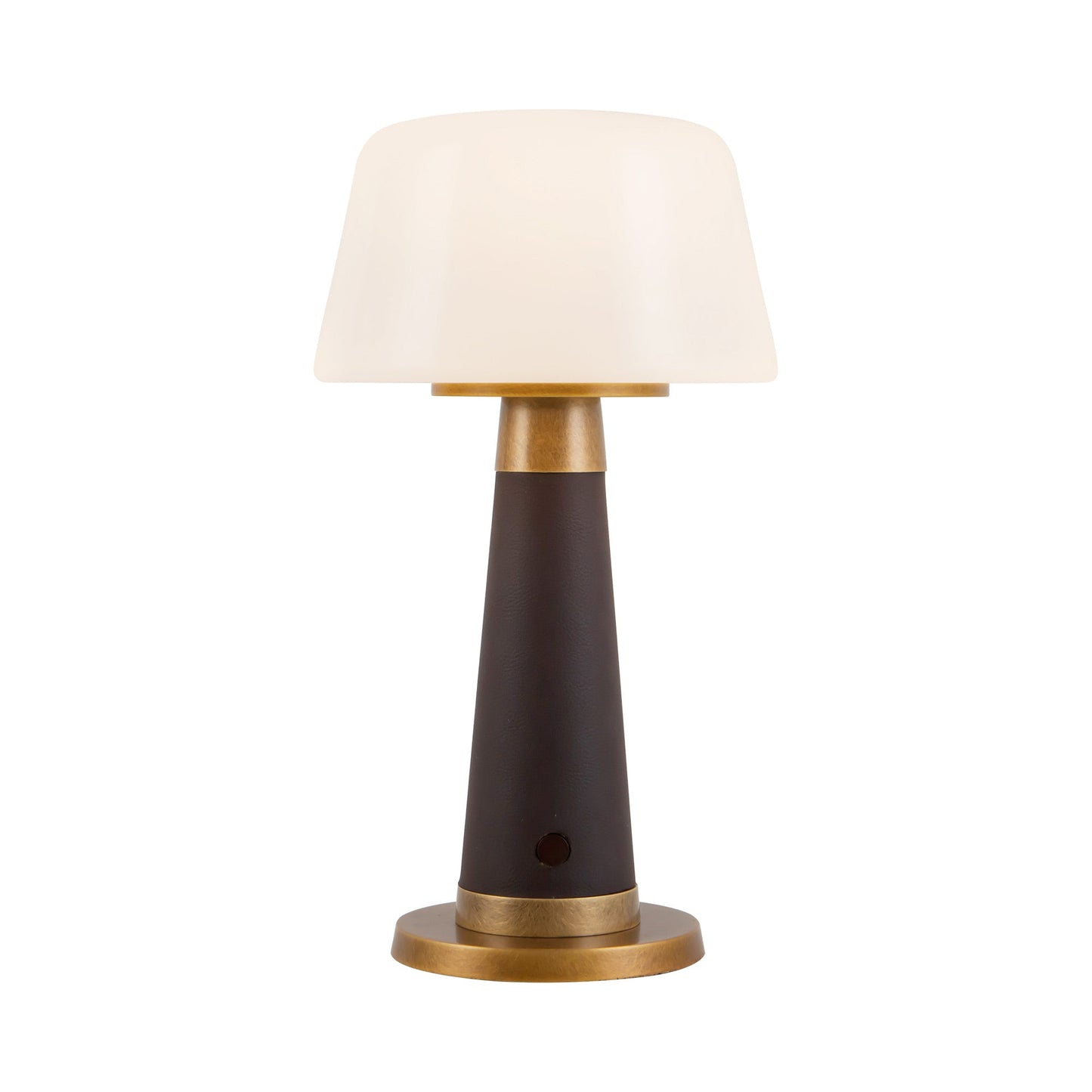 Clemence LED Table Lamp in Espresso Vegan Leather.