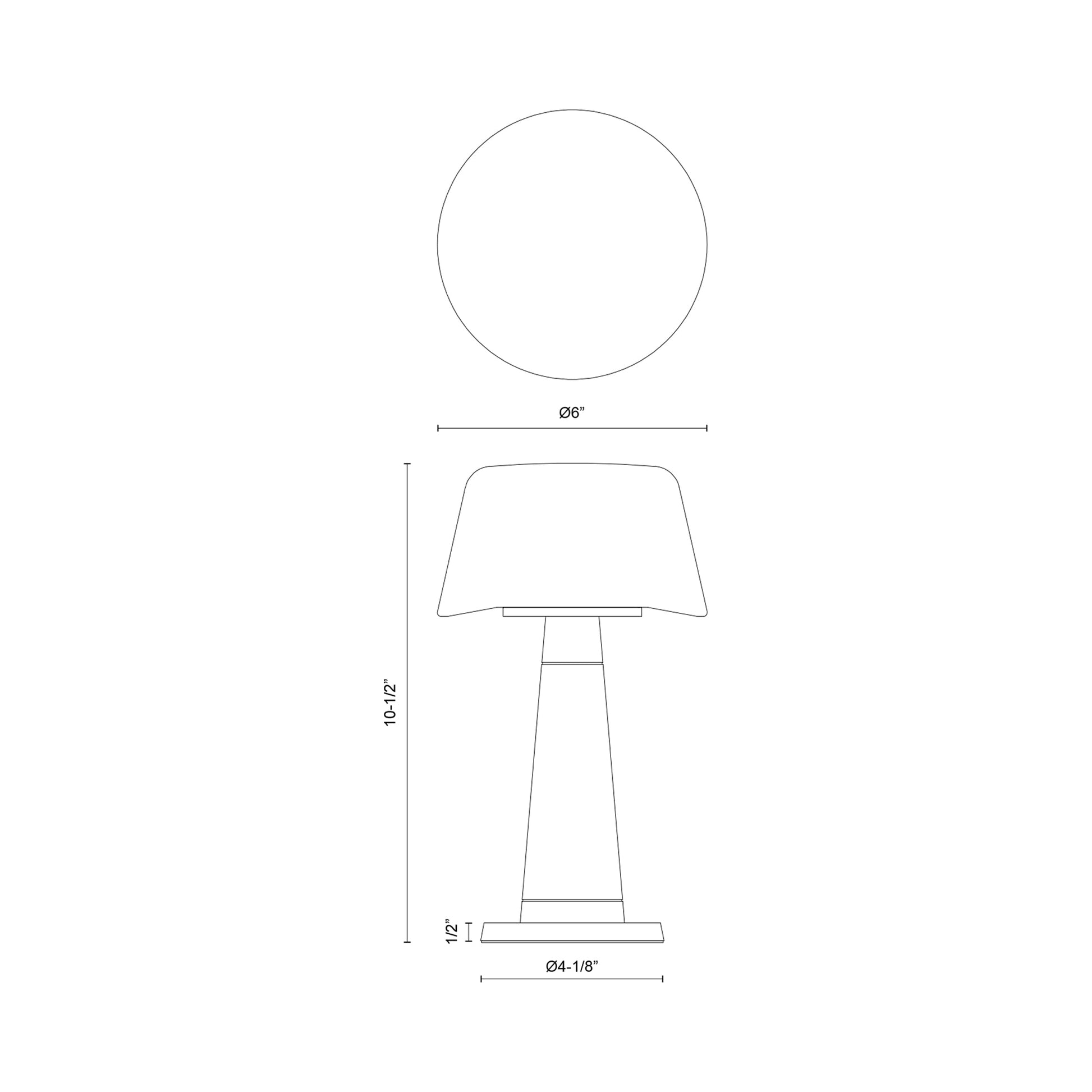 Clemence LED Table Lamp - line drawing.