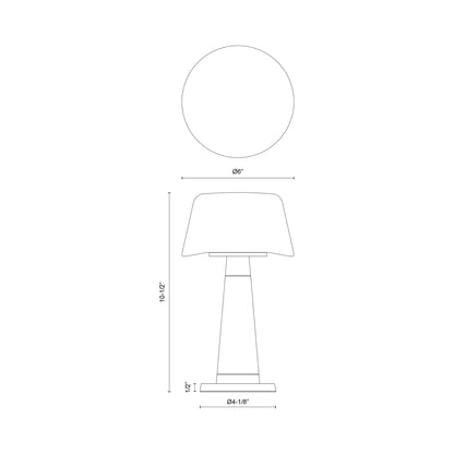 Clemence LED Table Lamp - line drawing.