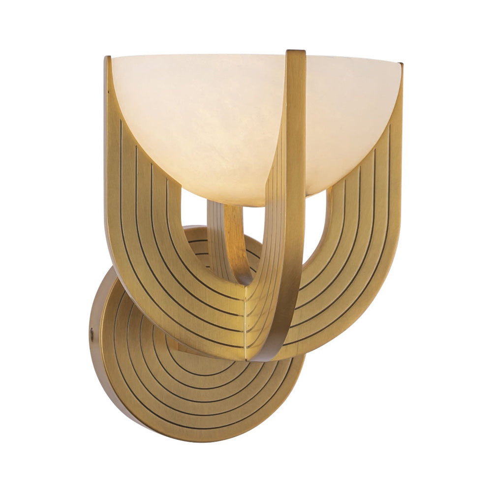 Colette LED Bath Wall Light in Vintage Brass.