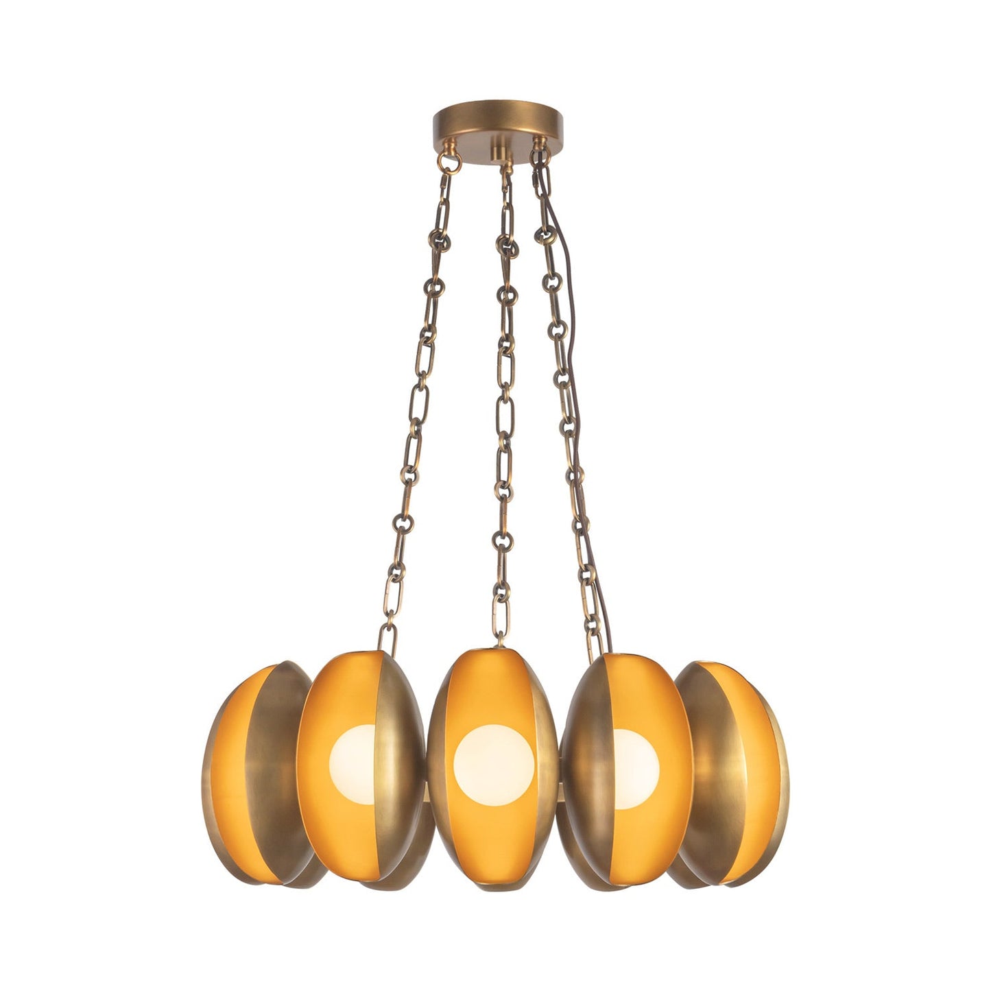 Cortez LED Chandelier in Vintage Brass (25-Inch).