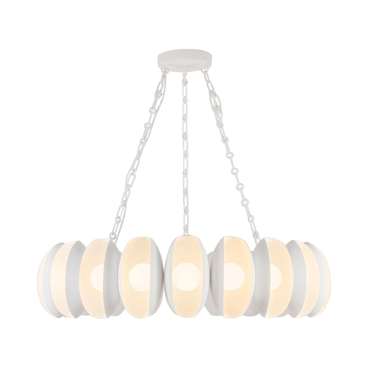 Cortez LED Chandelier in Antique White (37-Inch).