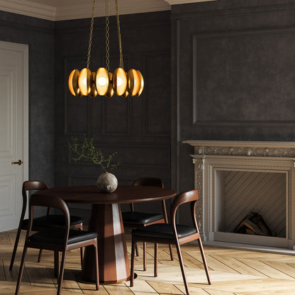 Cortez LED Chandelier in living room.