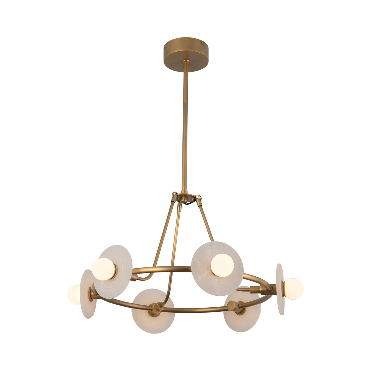 Dahlia LED Chandelier in Vintage Brass (6-Light).