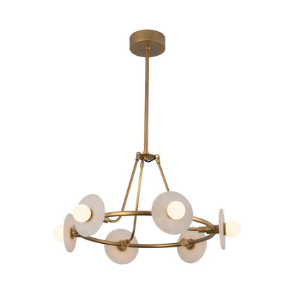 Dahlia LED Chandelier in Vintage Brass (6-Light).
