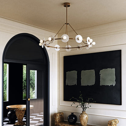 Dahlia LED Chandelier in living room.