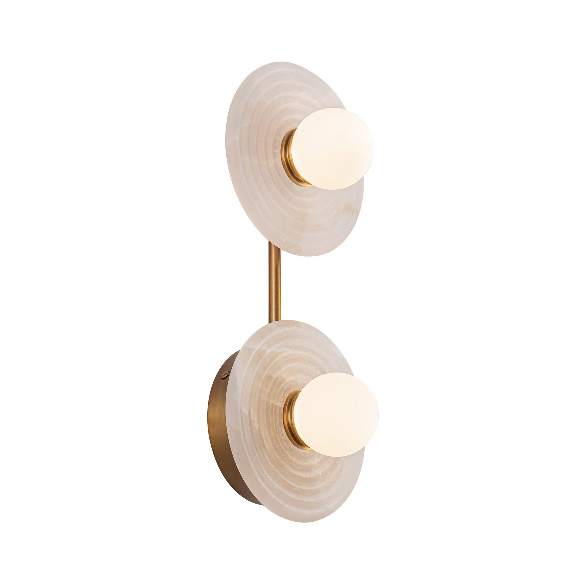 Dahlia LED Wall Light in Vintage Brass (2-Light).