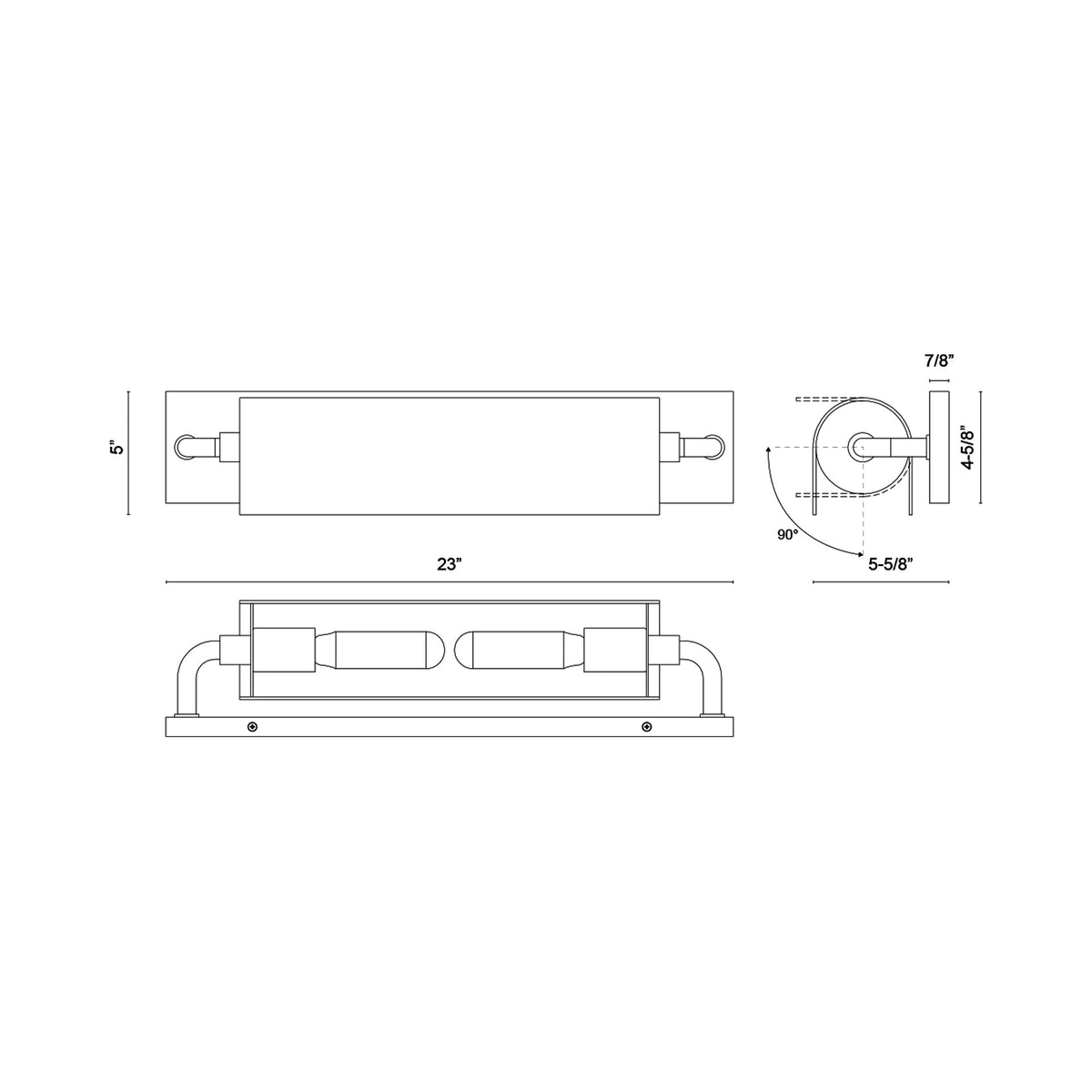 Darby Picture Light - line drawing.