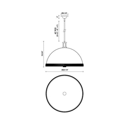 Doral Pendant Light - line drawing.