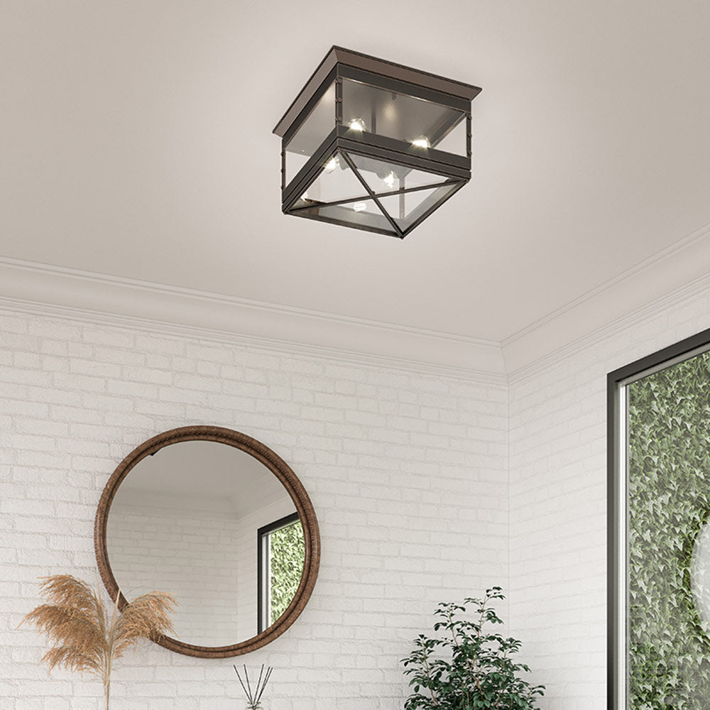 Douglas Flush Mount Ceiling Light in living room.