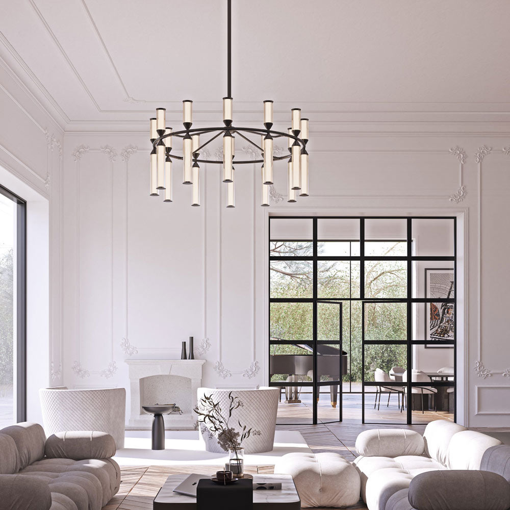 Edwin LED Chandelier in living room.