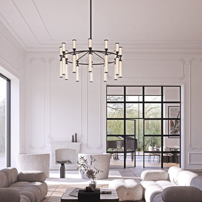 Edwin LED Chandelier in living room.