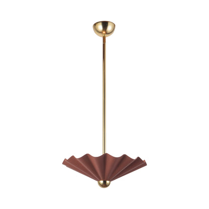 Furrow LED Pendant Light in Burgundy (16-Inch).