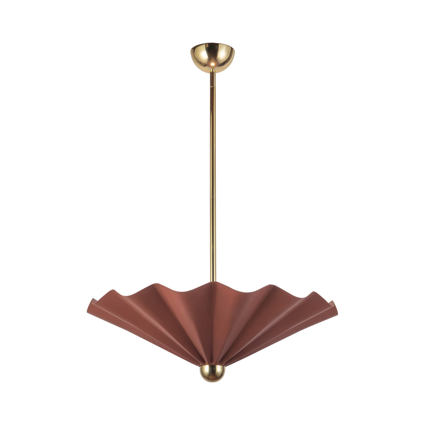 Furrow LED Pendant Light in Burgundy (25-Inch).