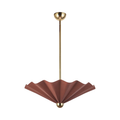 Furrow LED Pendant Light in Burgundy (25-Inch).