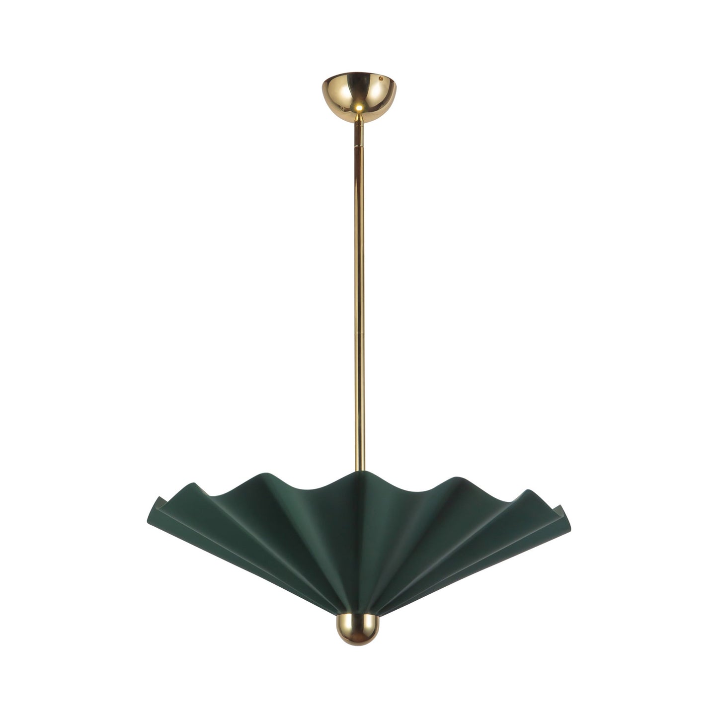 Furrow LED Pendant Light in Pine Green (25-Inch).