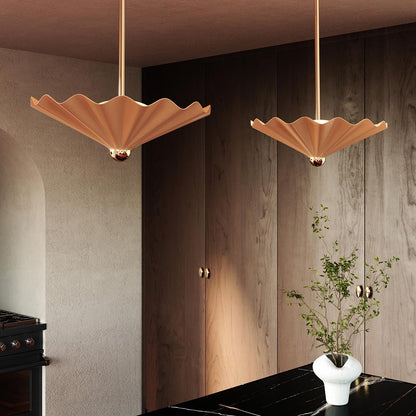 Furrow LED Pendant Light in dining room.