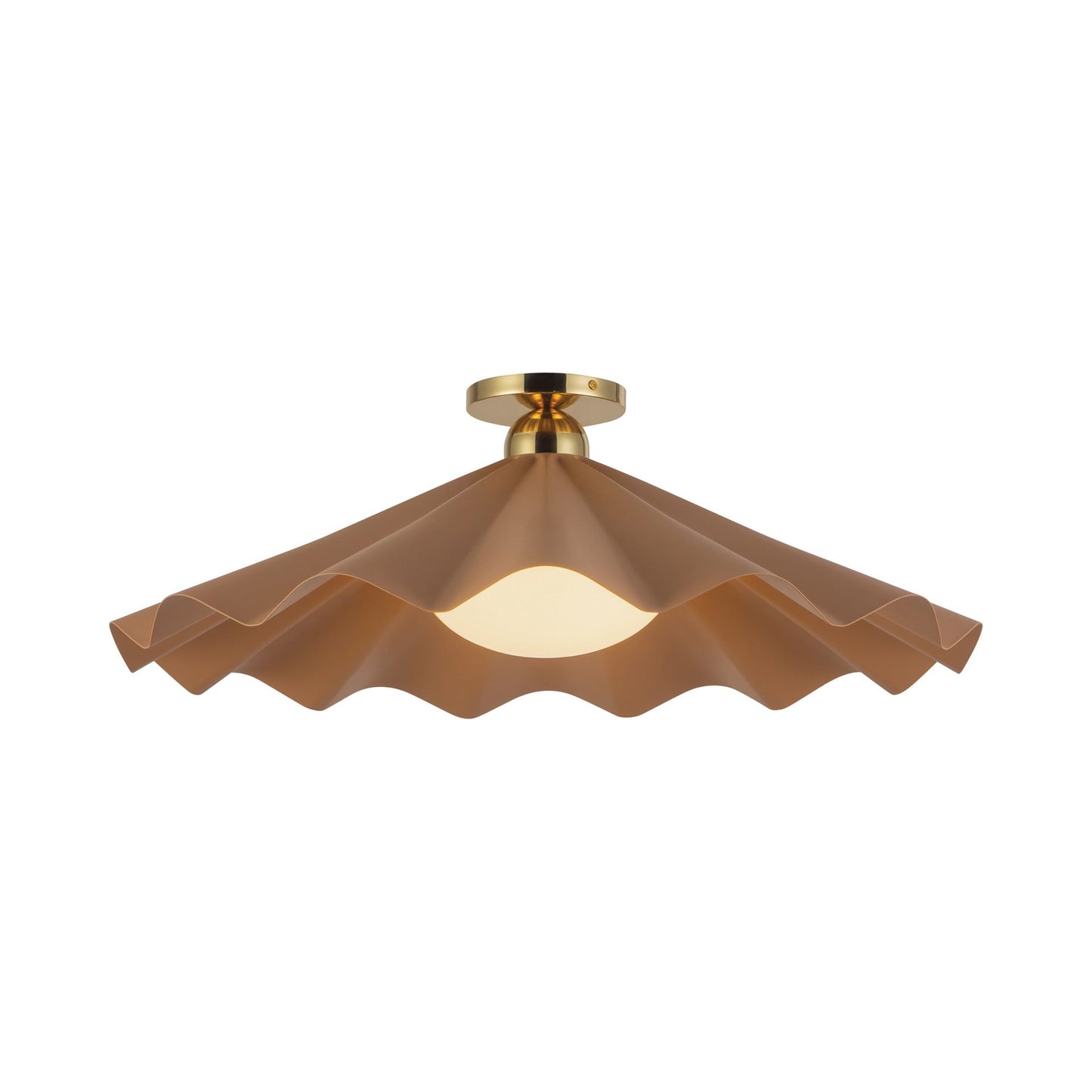 Furrow Semi Flush Mount Ceiling Light in Peach (25-Inch).