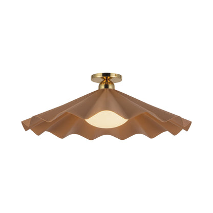 Furrow Semi Flush Mount Ceiling Light in Peach (25-Inch).